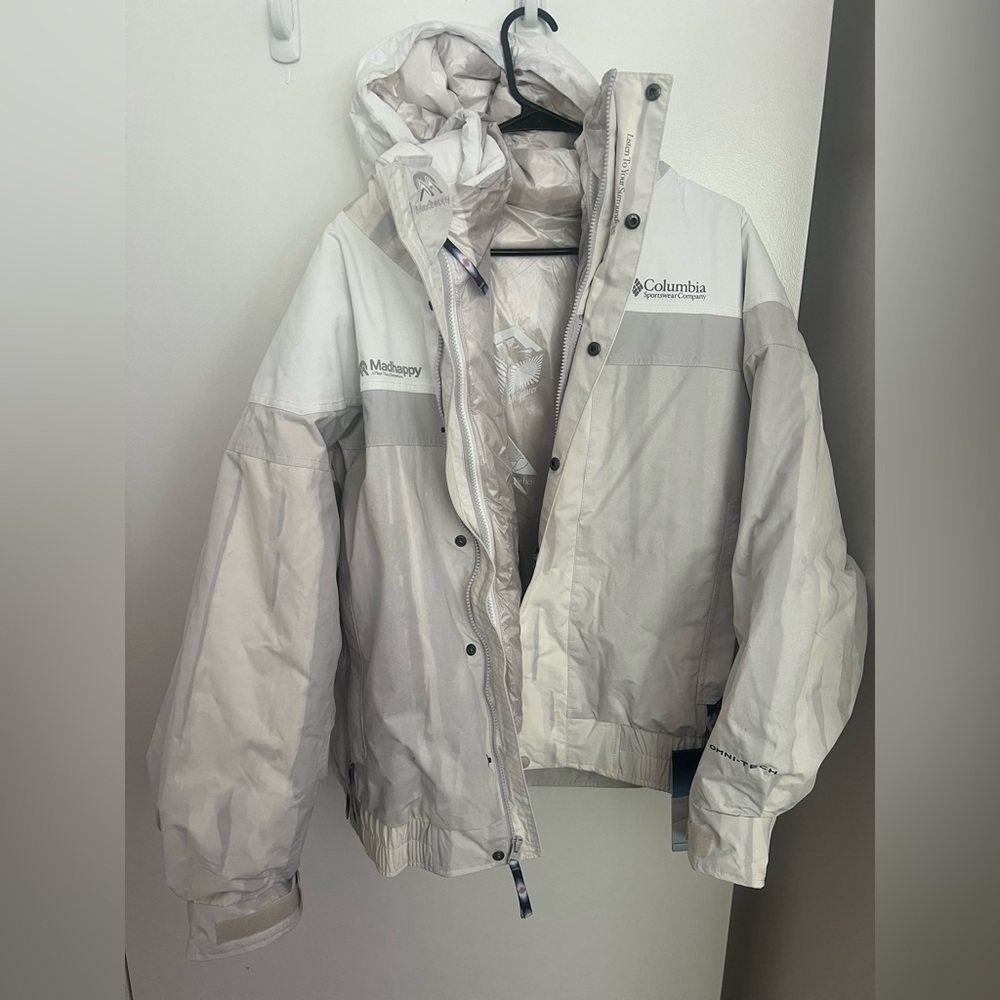 Madhappy White & Gray Columbia Edition Bugaboo Interchange Jacket In Silver Grey